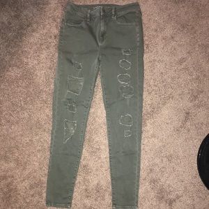 Army Green Ripped Jegging